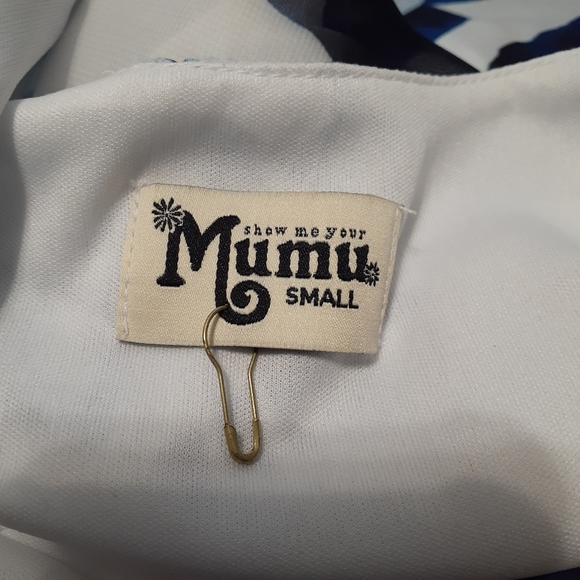 Show Me Your MuMu Blue Floral Circus Mini Babydoll Shift Dress Sz S NWOT - Picture 5 of 6